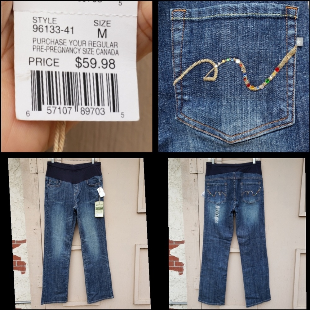 NEW $59.98 women MATERNITY blue bootcut jean